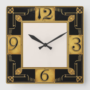 Art Deco Vierkante Klok