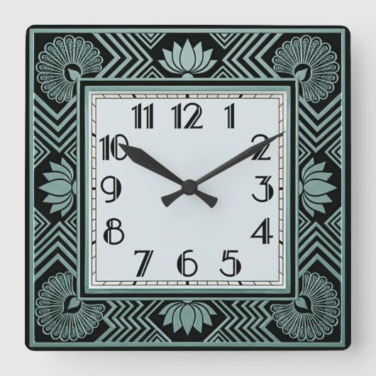Art Deco Vierkante Klok (Voorkant)