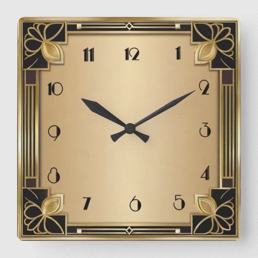 Art Deco Vierkante Klok (Voorkant)