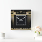 Art Deco Vierkante Klok (Huis)