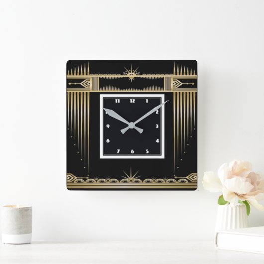 Art Deco Vierkante Klok (Huis)