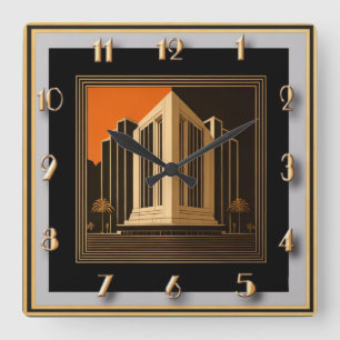 Art Deco Vierkante Klok