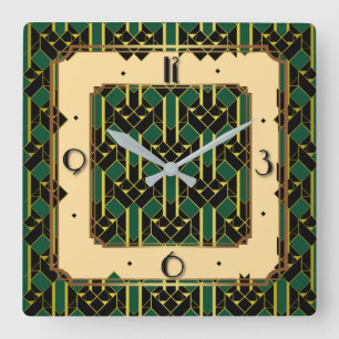 Art Deco Vierkante Klok