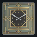 Art Deco Vierkante Klok<br><div class="desc">Geweldig klokontwerp. Je zult het leuk vinden als anderen. U kunt dit ontwerp vrij gebruiken voor andere producten die u wilt of om jouw tekst aan te passen en toe te voegen. Volg me voor meer. Met vriendelijke groet. Een leuke dag.</div>