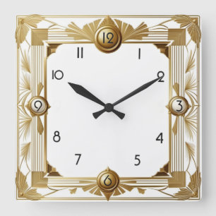 Art Deco Vierkante Klok