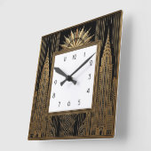 Art Deco Vierkante Klok (Hoek)