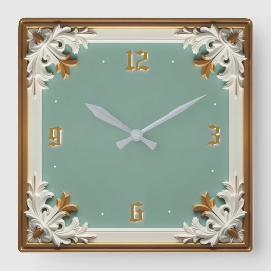 Art Deco  Vierkante Klok (Voorkant)