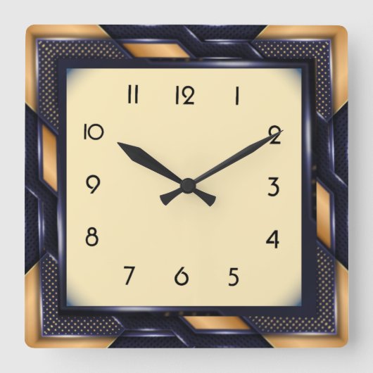 Art Deco Vierkante Klok (Voorkant)