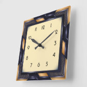 Art Deco Vierkante Klok (Hoek)
