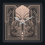 Art Deco Vierkante Klok<br><div class="desc">Bekijk mijn winkel voor meer gepatenteerde objecten.</div>