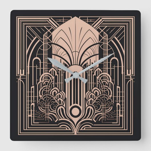 Art Deco Vierkante Klok (Voorkant)