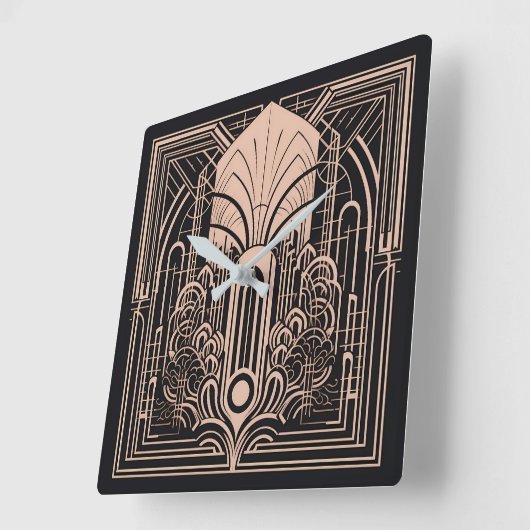 Art Deco Vierkante Klok (Hoek)