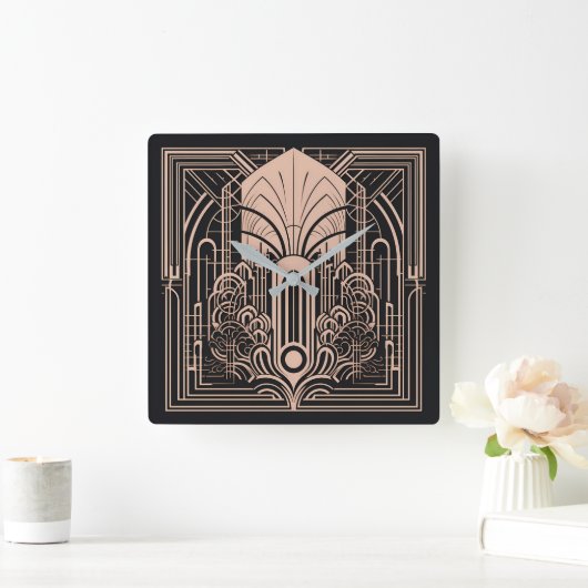 Art Deco Vierkante Klok (Huis)