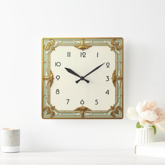 Art Deco Vierkante Klok (Huis)