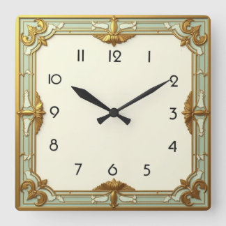 Art Deco Vierkante Klok