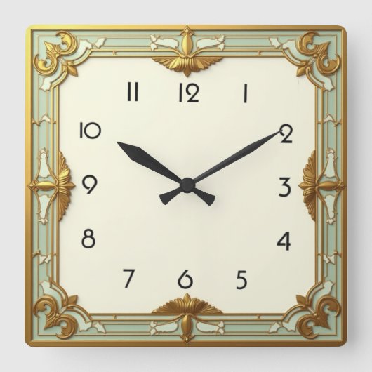 Art Deco Vierkante Klok (Voorkant)