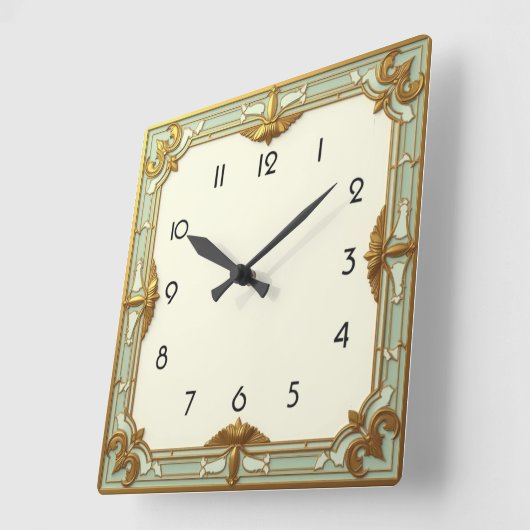 Art Deco Vierkante Klok (Hoek)