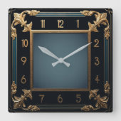 Art Deco Vierkante Klok (Voorkant)