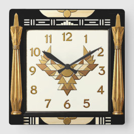 Art Deco Vierkante Klok