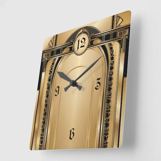 Art Deco Vierkante Klok (Hoek)