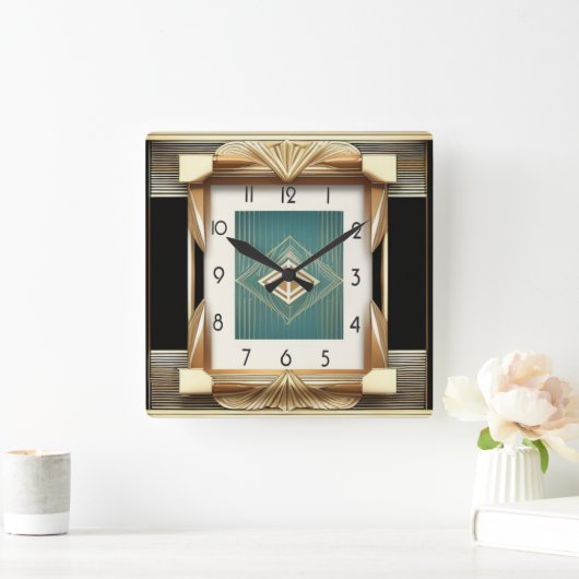 Art Deco Vierkante Klok (Huis)