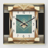 Art Deco Vierkante Klok (Voorkant)