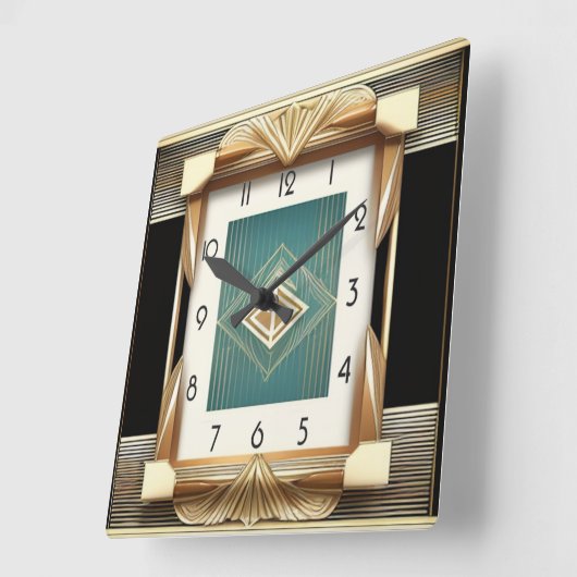 Art Deco Vierkante Klok (Hoek)