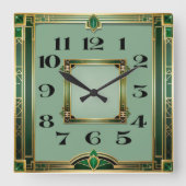 Art Deco Vierkante Klok (Voorkant)