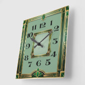 Art Deco Vierkante Klok (Hoek)
