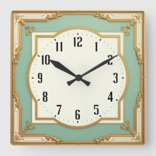Art Deco Vierkante Klok