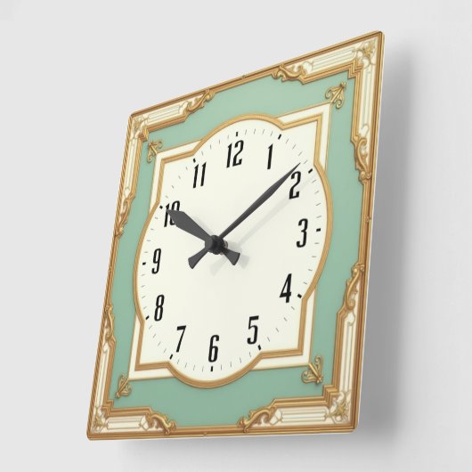 Art Deco Vierkante Klok (Hoek)