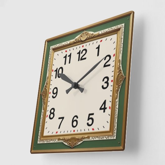 Art Deco Vierkante Klok (Hoek)