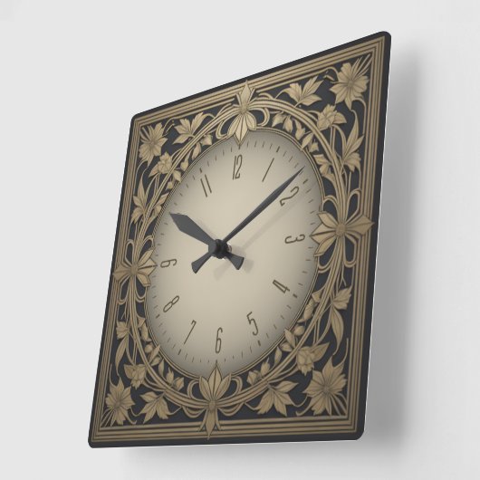 Art Deco Vierkante Klok (Hoek)