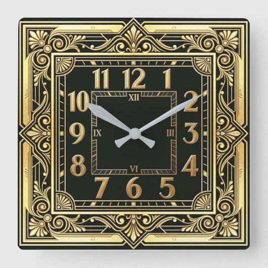 Art Deco Vierkante Klok (Voorkant)