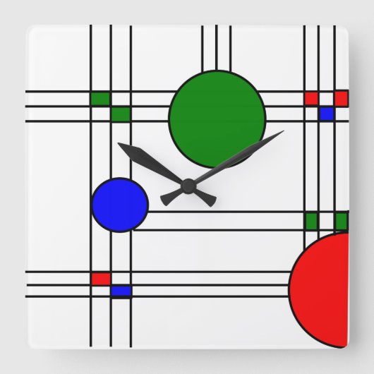 Art Deco  Vierkante Klok (Voorkant)