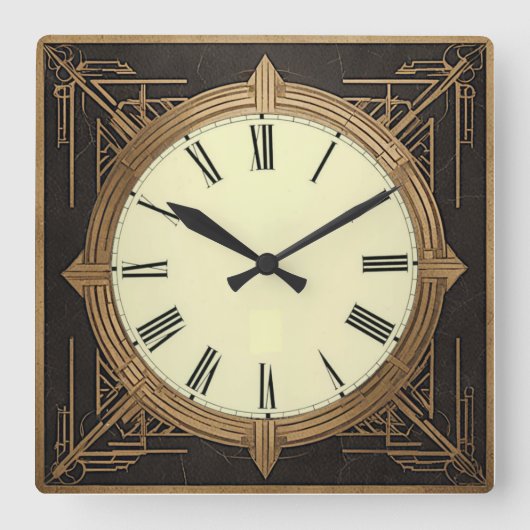 Art Deco Vierkante Klok (Voorkant)