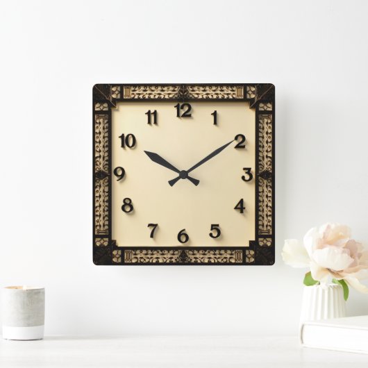 Art Deco Vierkante Klok (Huis)