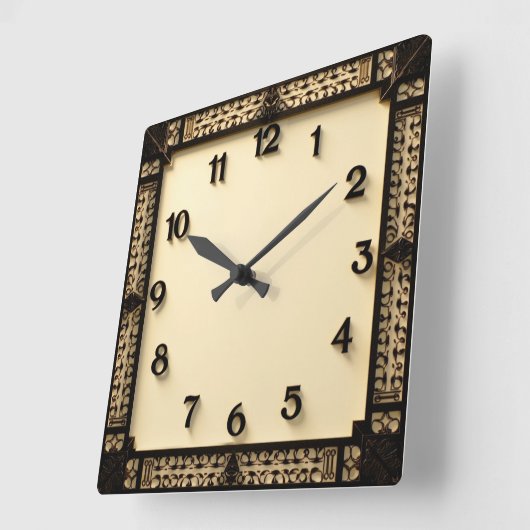 Art Deco Vierkante Klok (Hoek)