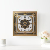Art Deco Vierkante Klok (Huis)