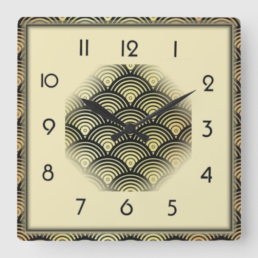 Art Deco Vierkante Klok (Voorkant)