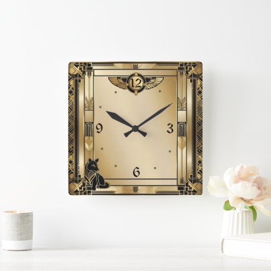 Art Deco Vierkante Klok (Huis)