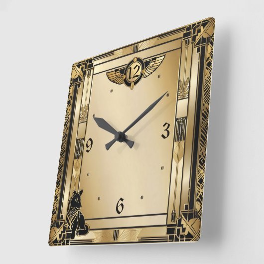 Art Deco Vierkante Klok (Hoek)
