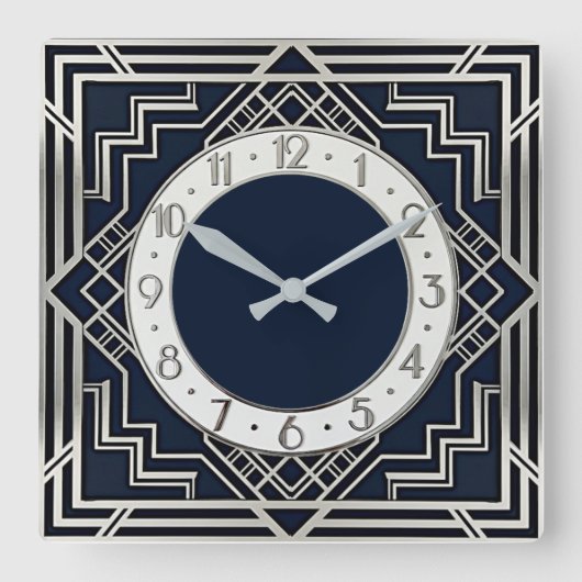 Art Deco Vierkante Klok (Voorkant)