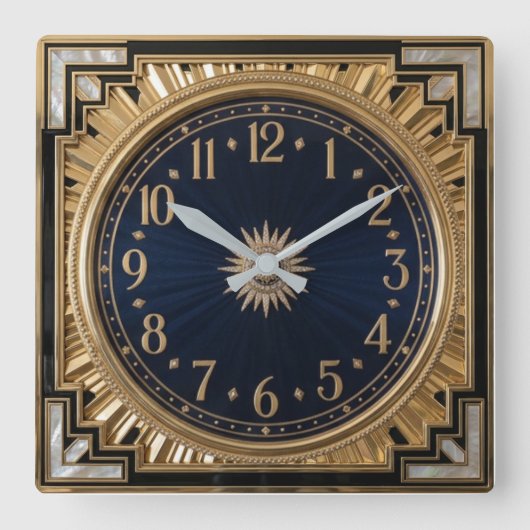 Art Deco Vierkante Klok (Voorkant)
