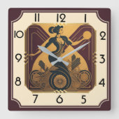 Art Deco Vierkante Klok (Voorkant)