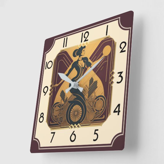 Art Deco Vierkante Klok (Hoek)