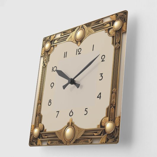 Art Deco Vierkante Klok (Hoek)