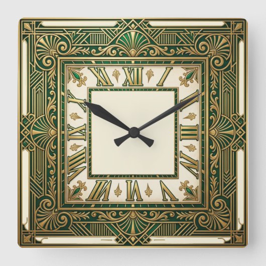 Art Deco Vierkante Klok (Voorkant)