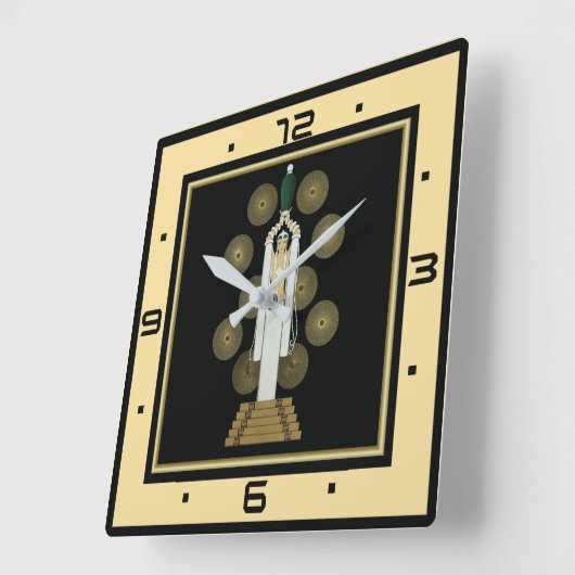 Art Deco Vierkante Klok (Hoek)