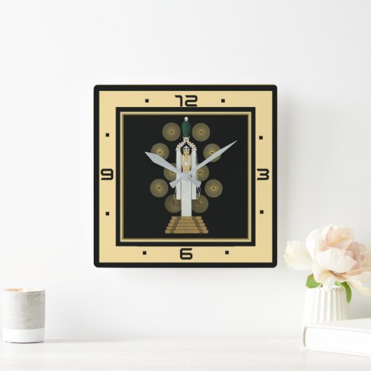 Art Deco Vierkante Klok (Huis)